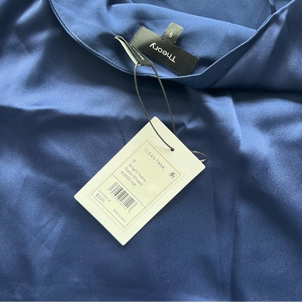Theory Royal Blue Satin Camisole NWT